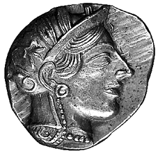 Tetradrachme von Athen, geprägt 450-400 v. Chr.