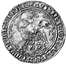 Agnel d'or, geprägt unter Karl IV. von Frankreich