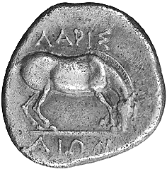 Larisa (Thessalien), Drachme, geprägt 350-325 v. Chr.