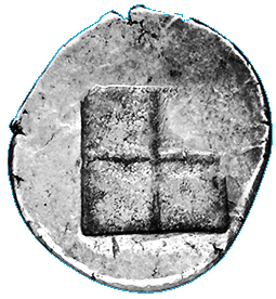 Stater von Teos (Ionien) um 470-450 v. Chr., Revers mitQuadratum incusum