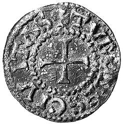 Rückseite eines karolingischen Denars Karl des Kahlen