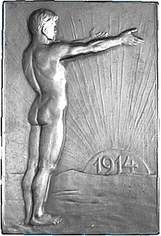 Plakette auf das Neue Jahr 1914