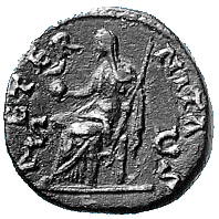Rückseite eines Dupondius der Faustina aus dem römischen Münzwesen