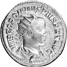 Vorderseite einer römischen Münze