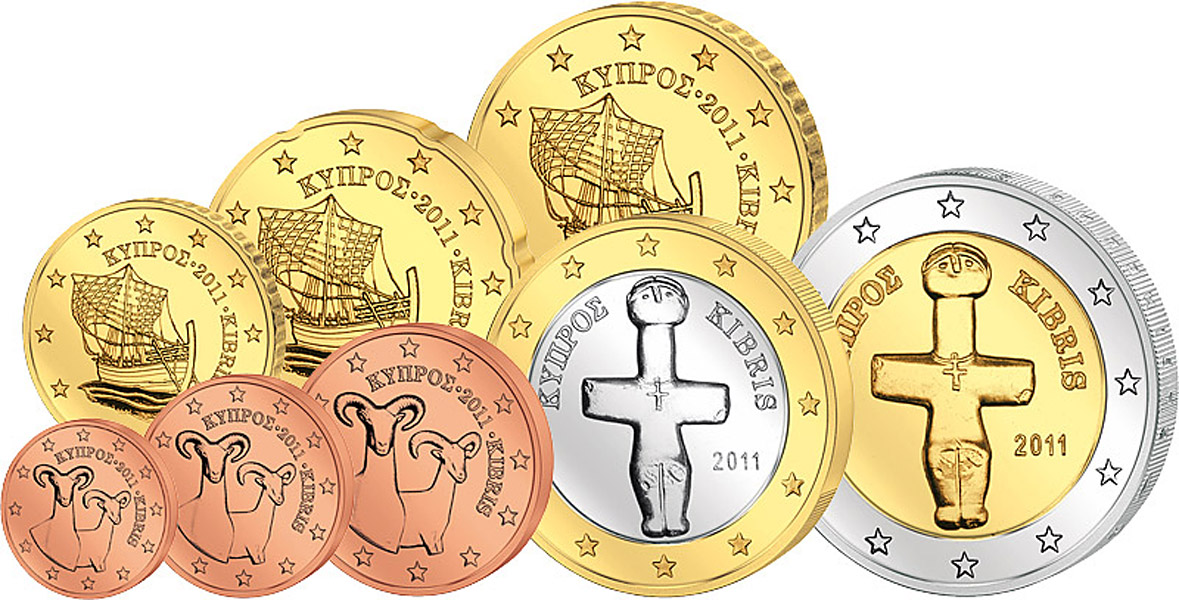 Der Euro löste das Zypern-Pfund ab Euro-Kursmünzensatz aus Zypern, der das Zypern Pfund ablöste.