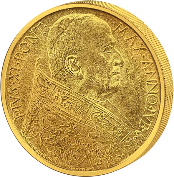 Pontifex Maximus Münze Eine 100 Lire mit der Pontifex Maximus Prägung ist zu sehen