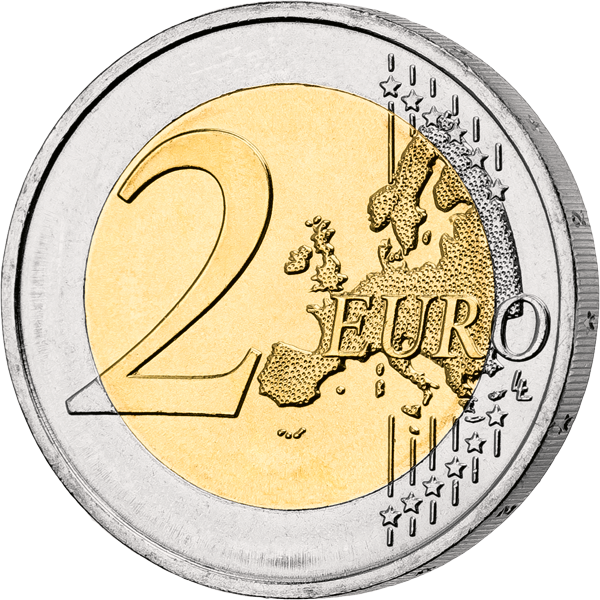 Rückseite einer Münze Das Bild zeigt die Rückseite einer Münze, das Gegenteil der Vorderseite einer Münze